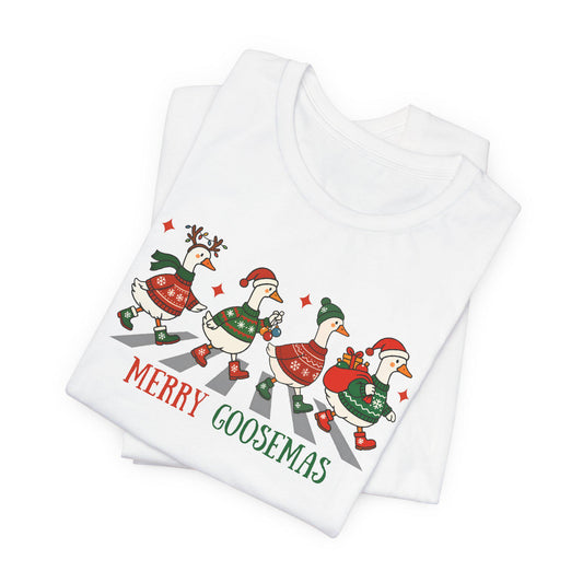 Merry Goosemas Tee, Christmas Gift, Holiday Shirt, Unisex T-shirt, Festive Apparel, Funny Christmas Tee