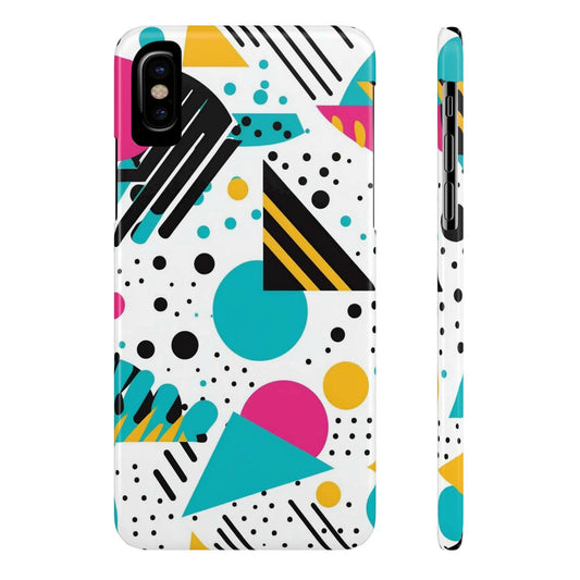 Geometric iPhone Case: Colorful Abstract Design, Protective Slim Cover