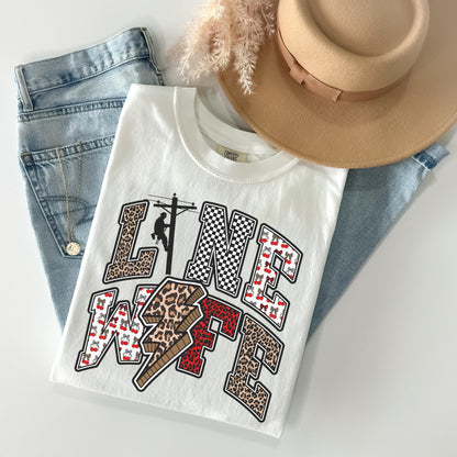 Line Wife T-Shirt, Casual Tee for Wives, Unique Gift for Spouses, Trendy Everyday Wear, Comfortable and Stylish Top, IBEW lineman wife