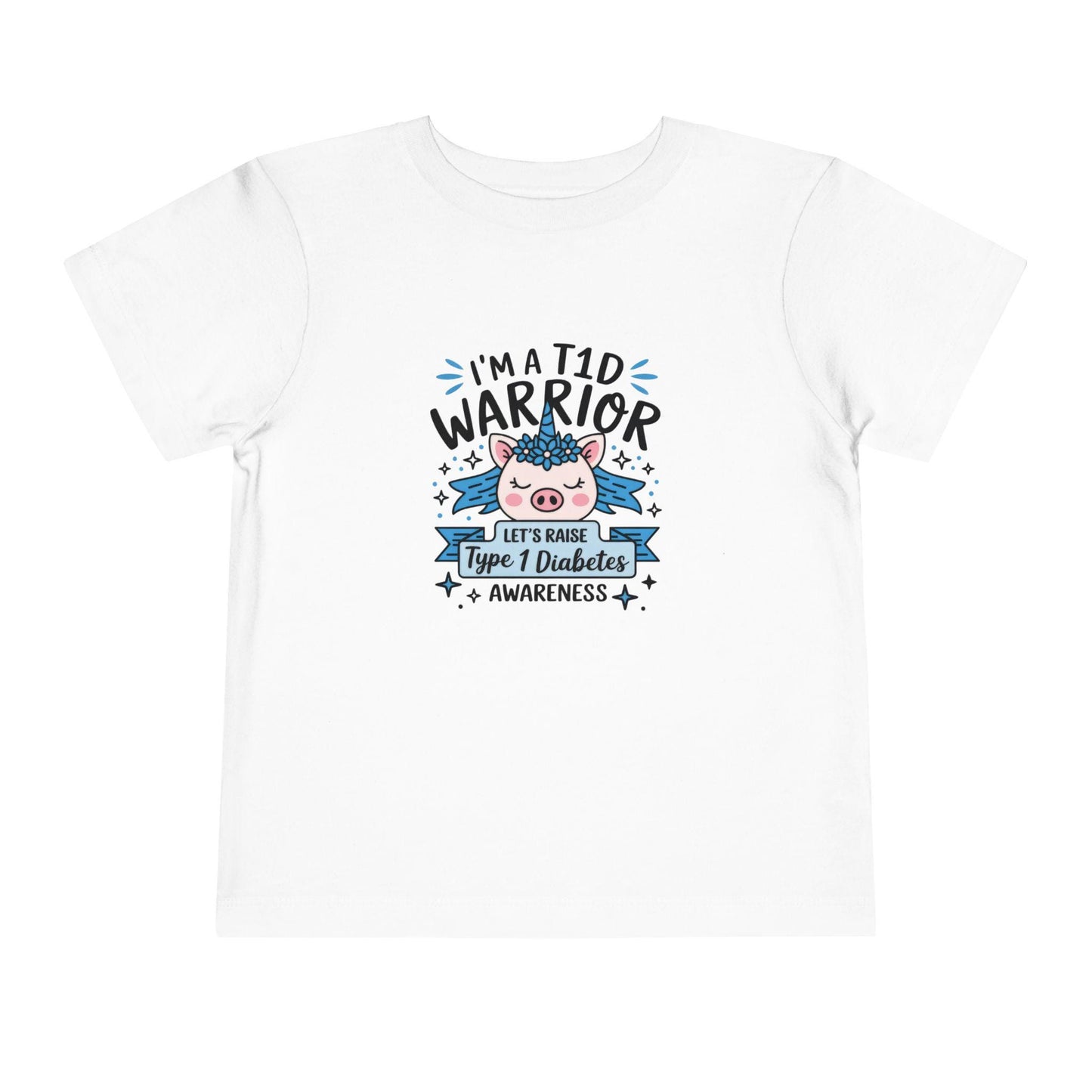 Toddler T1D Warrior Tee - Diabetes Awareness T-Shirt, Kid's Short Sleeve Shirt, Support T1D, Cute Children's Apparel,