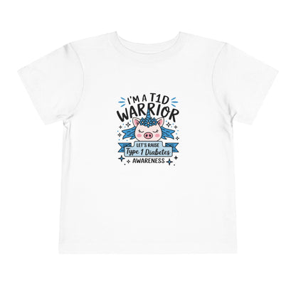 Toddler T1D Warrior Tee - Diabetes Awareness T-Shirt, Kid's Short Sleeve Shirt, Support T1D, Cute Children's Apparel,