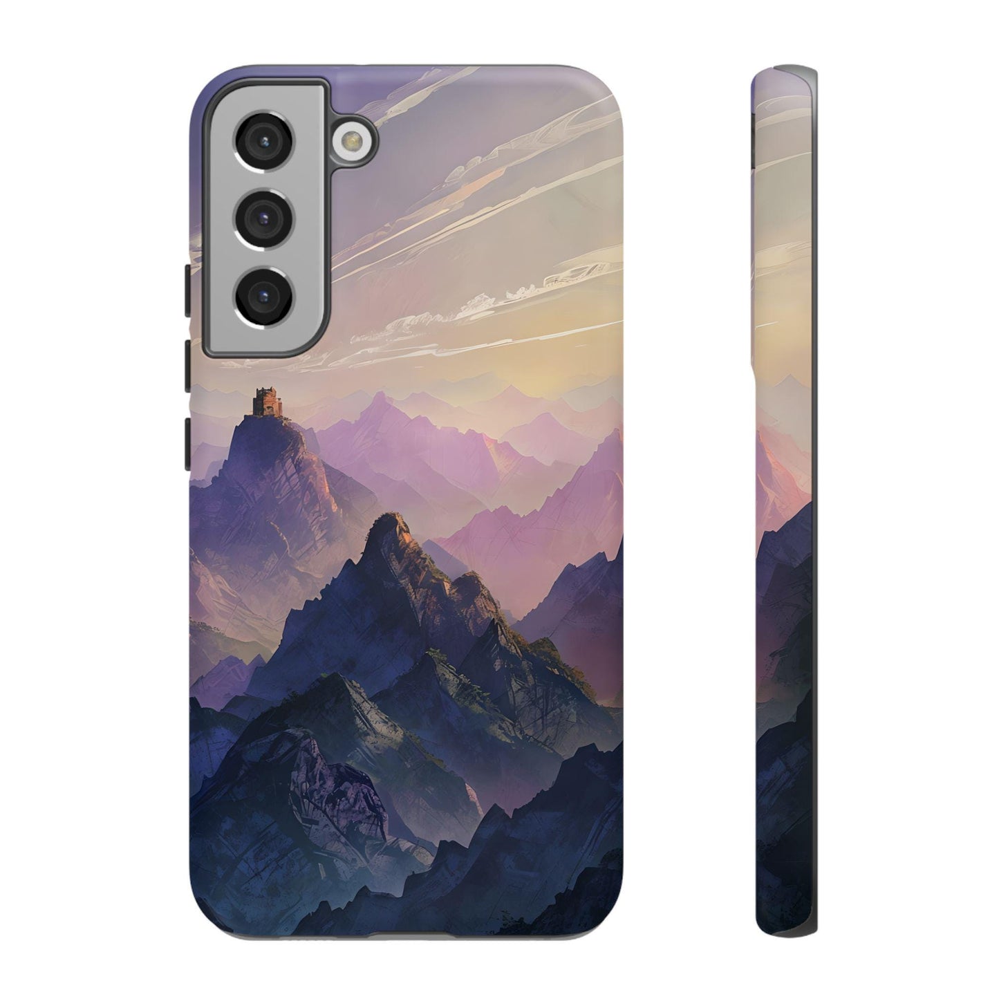 Mountain Sunset Phone Case: 3D Wrap, Dual Layer Protective Cover