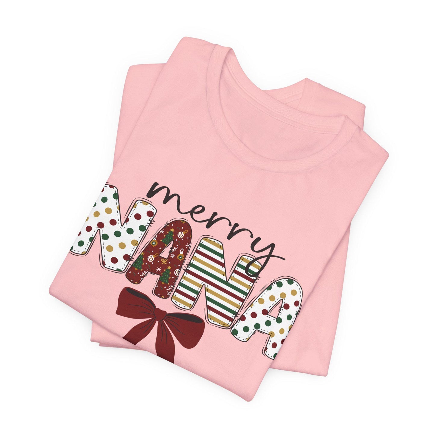 Merry Nana Holiday Tee, Unisex Jersey Short Sleeve T-Shirt, Christmas Gift for Grandma, Festive Family Shirt, Holiday Apparel, Cute Nana Top