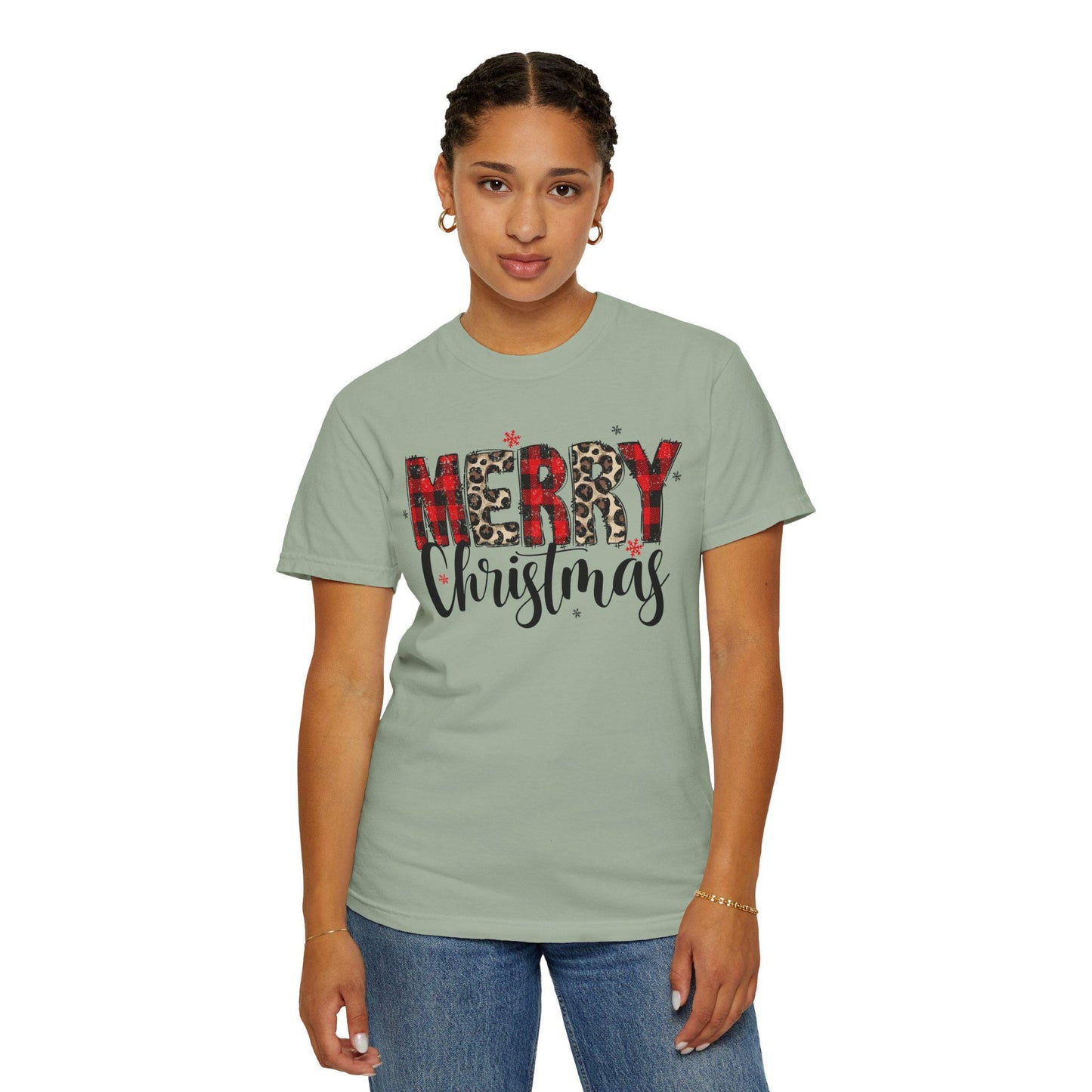 Merry Christmas Garment-Dyed T-Shirt, Unisex Holiday Tee, Festive Apparel, Christmas Gift, Cozy Casual Wear