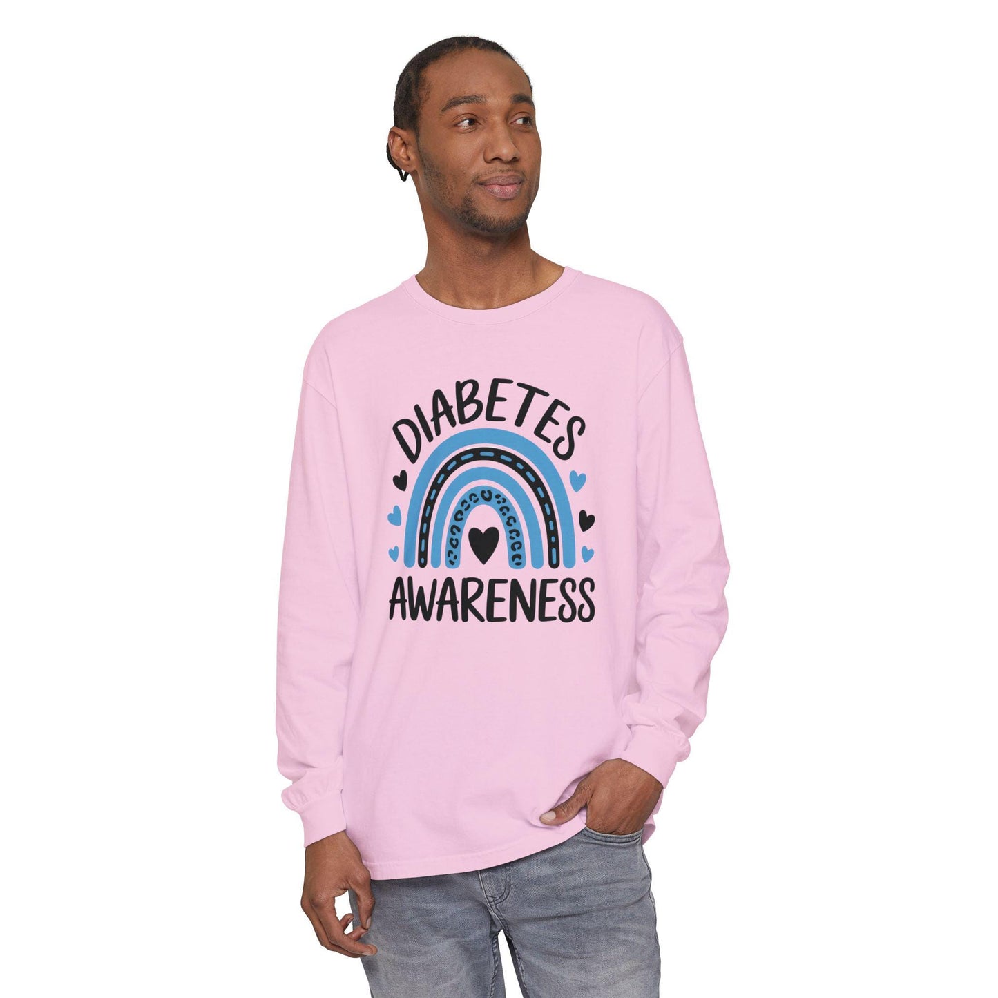 Diabetes Awareness Long Sleeve T-Shirt, Diabetes Support and Advocacy, Fundraiser Events, Gifts, Awareness Campaigns, Support, JD1, T1D