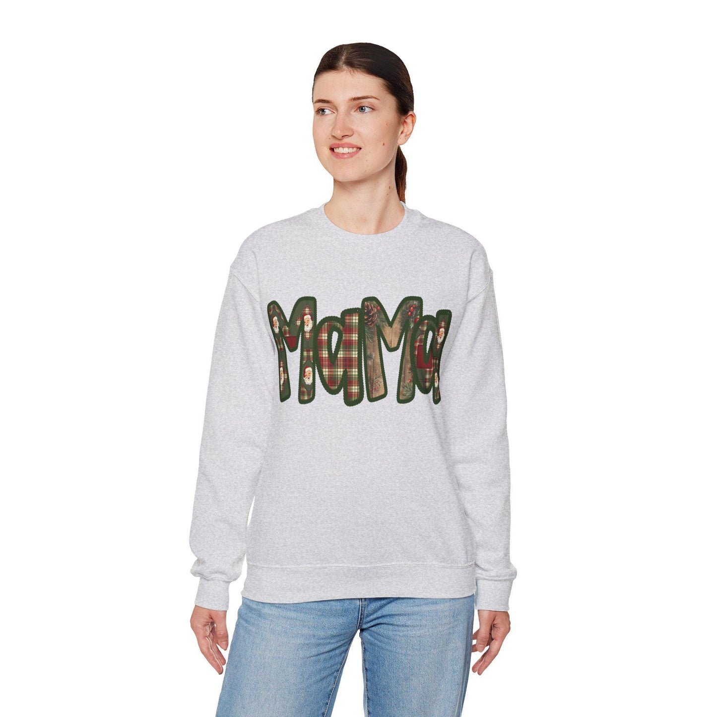 Cozy Mama Sweatshirt, Faux embroidery, Perfect for Mom, Casual Style, Comfortable Crewneck, Holiday Apparel, Trendy Fashion