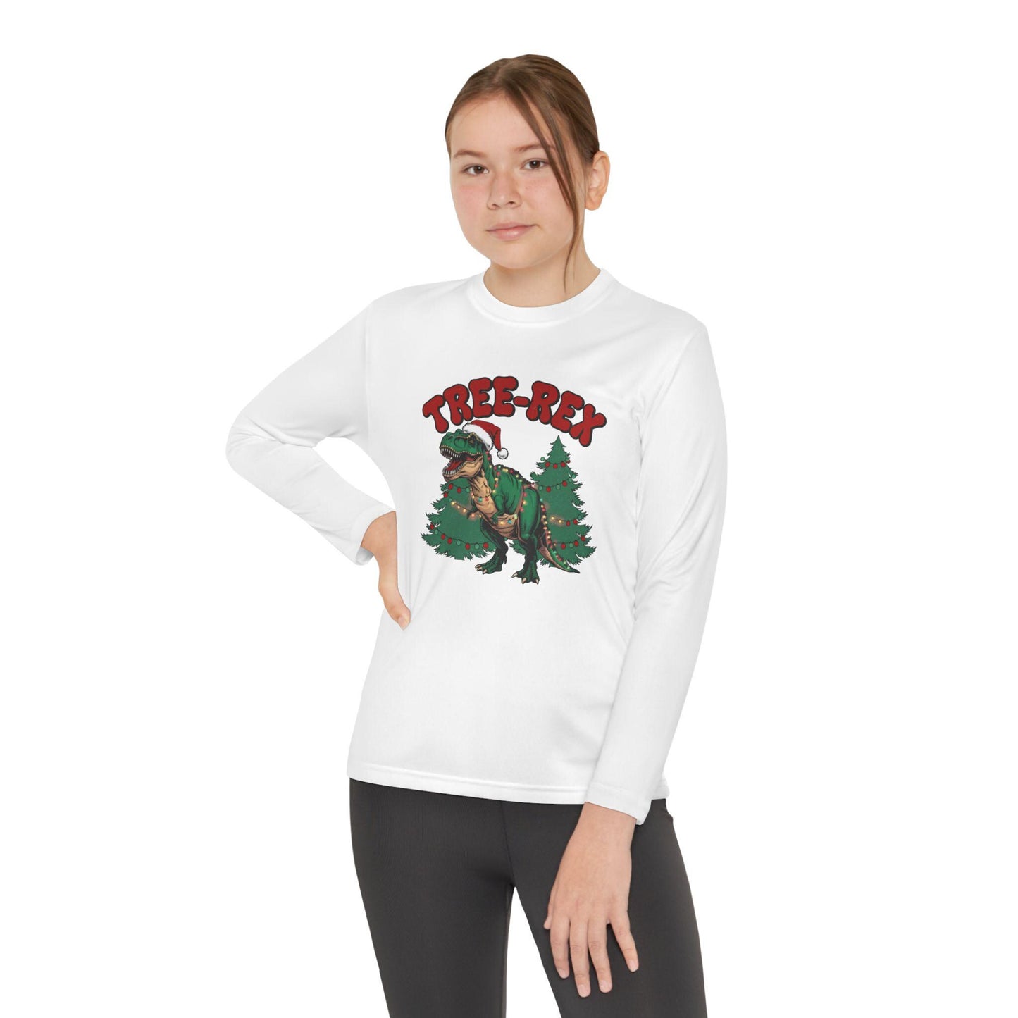 Youth Long Sleeve Dinosaur Tee - Cute Gift for Kids, T-Rex Lover, Fun Outdoor Shirt, Pirate Party, Everyday Wear