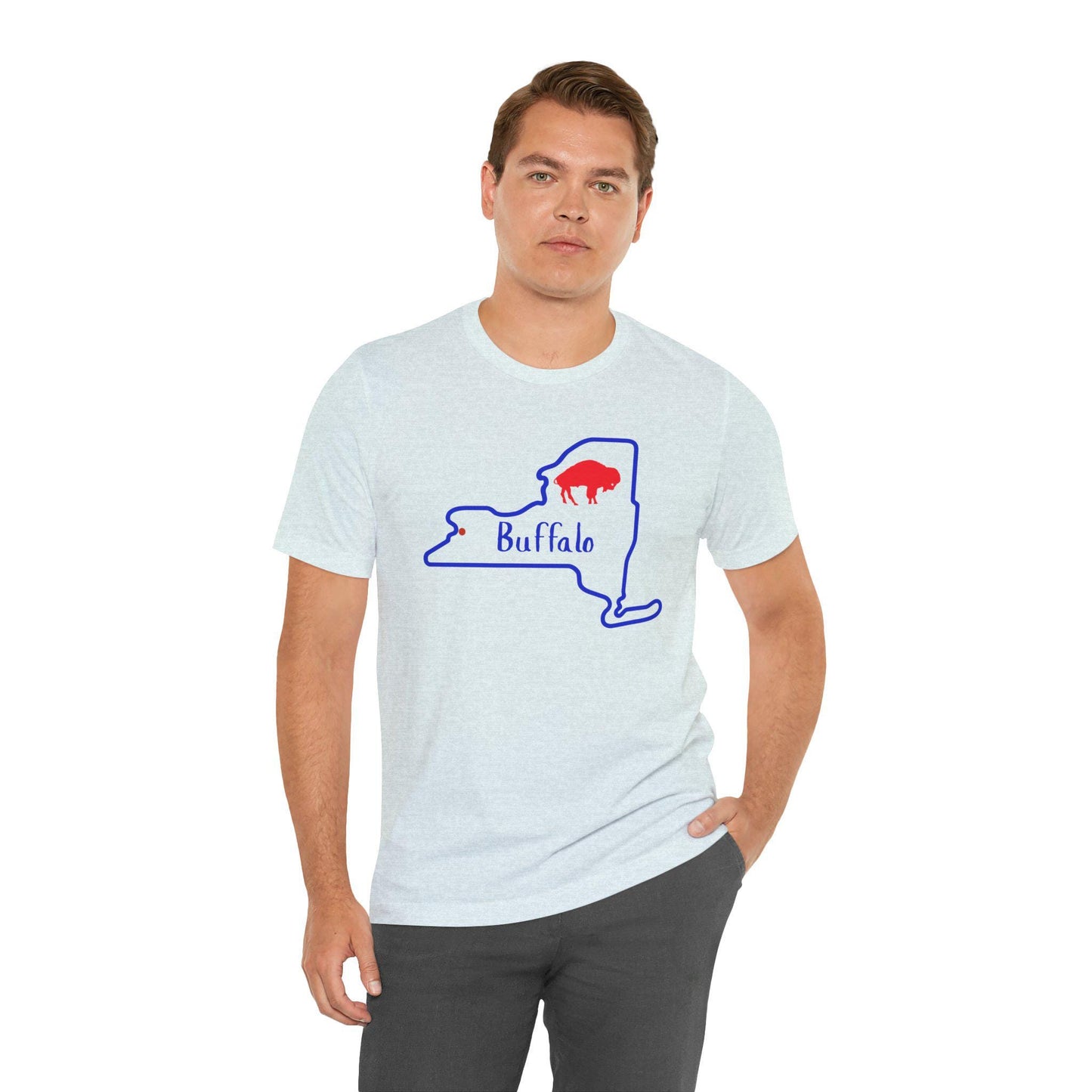 Buffalo Short Sleeve Tee, Fun Buffalo Fan Shirt, Game Day T-Shirt, Sports Apparel, Unisex Sports Tee, Perfect Gift for Football Fans