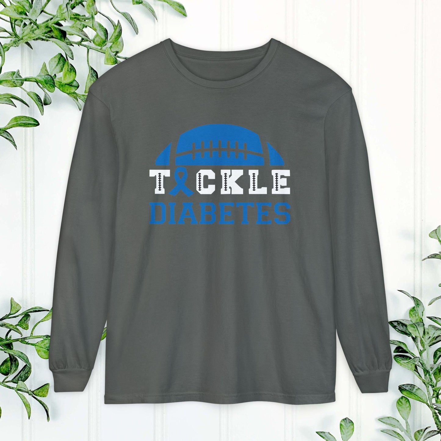 Diabetes Awareness Long Sleeve Shirt, Tackle Diabetes Shirt, Sports Team Spirit, Health Campaign Gear, Gift for Supporters, T1D awareness