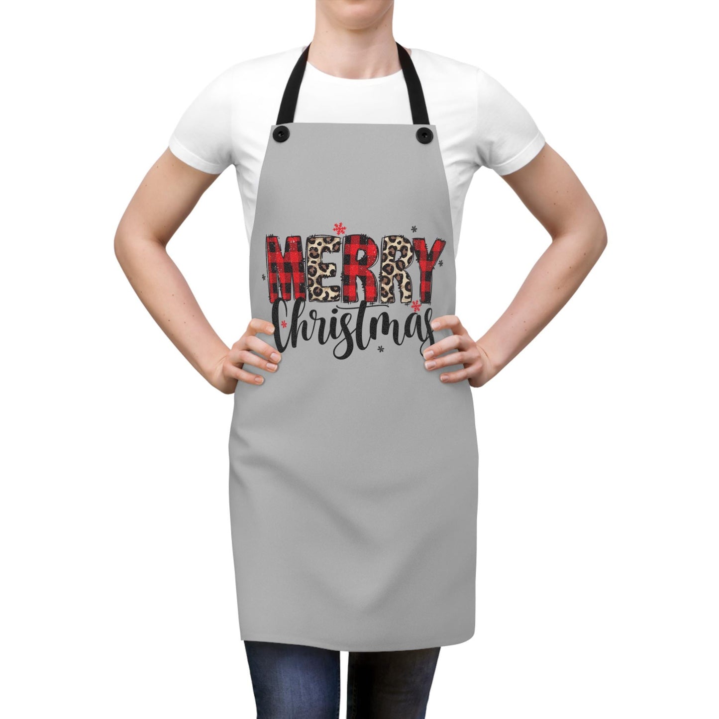 Merry Christmas Apron, Holiday Cooking Gift, Festive Kitchenwear, Cute Apron for Baking, Xmas Apron for Home Chefs