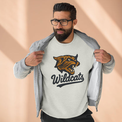 Wildcats Crewneck Sweatshirt, Faux Yarn, Cozy Sweatshirt, Casual Graphic Sweater, Team Apparel, Gift for Sports Fans