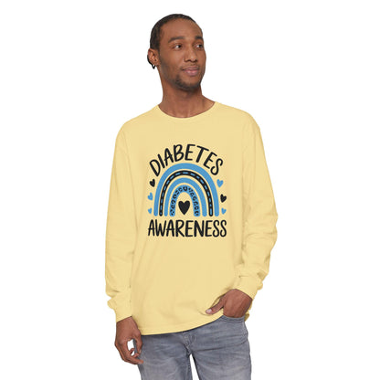 Diabetes Awareness Long Sleeve T-Shirt, Diabetes Support and Advocacy, Fundraiser Events, Gifts, Awareness Campaigns, Support, JD1, T1D