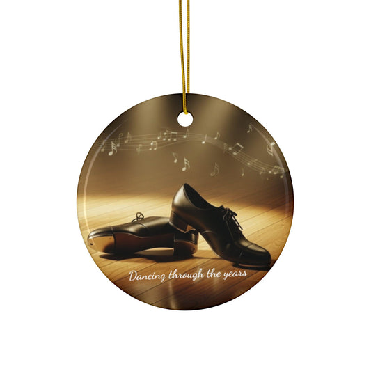 Dance Shoes Ceramic Ornament | Dancing Through the Years, Round Double-Sided