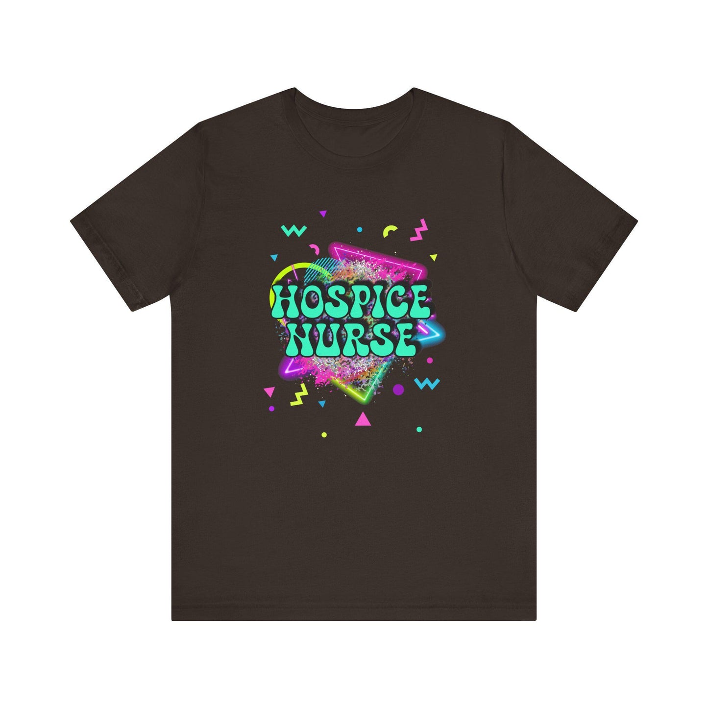 Colorful Hospice Nurse T-Shirt, Fun Nurse Apparel, Medical Tees, Gift for Nurses, Casual Workwear, 80's shirt, disco