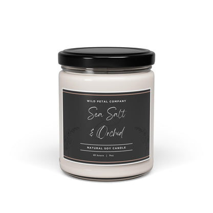 Sea Salt & Orchid Scented Soy Candle , Relaxing Home Decor, Aromatherapy Gift, Eco-Friendly Candle for Self-Care, Mindfulness