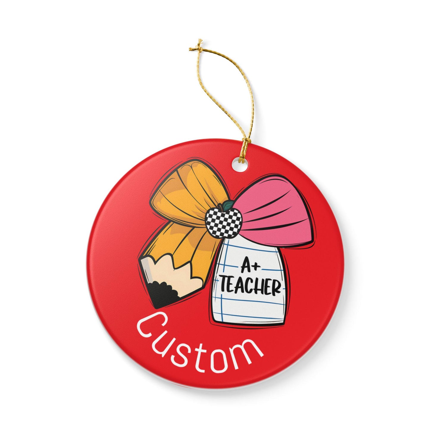 Custom Teacher Ornament, Personalized Holiday Decor, Gift for Educators, Classroom Decoration, Teacher Appreciation