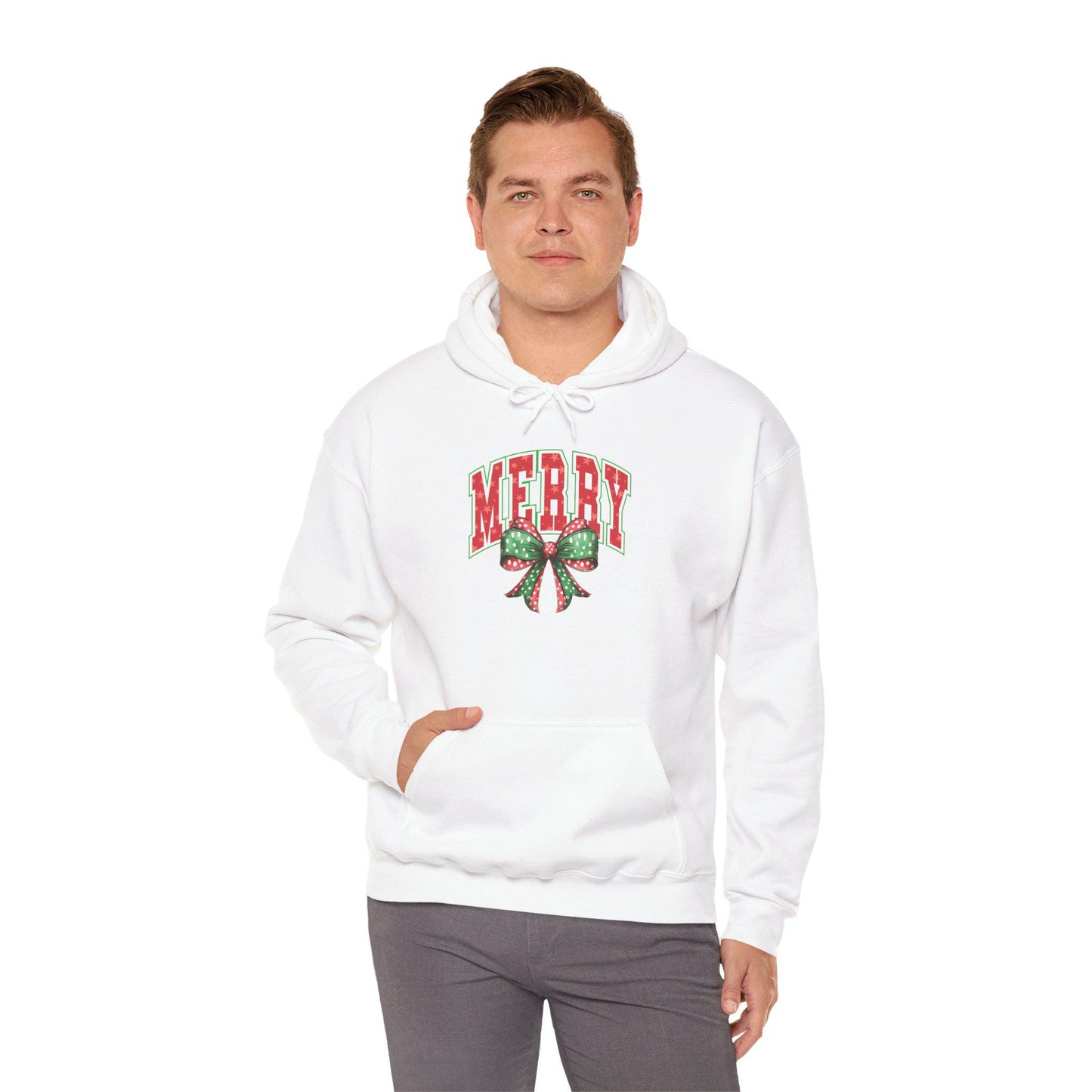 Merry Holiday Hoodie, Festive Sweatshirt, Christmas Gift, Winter Apparel, Cozy Clothing, Unisex Sweater