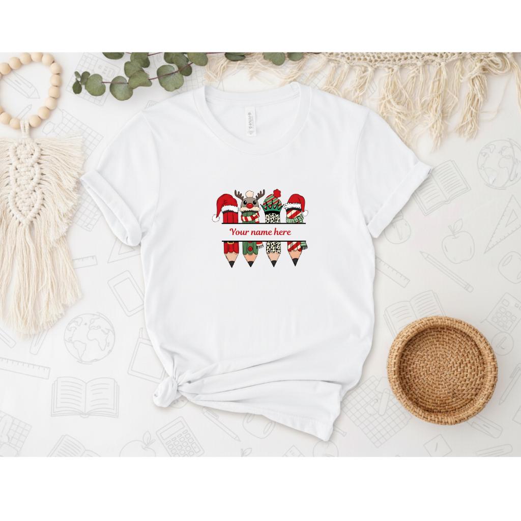 Personalized Christmas Tee, Festive Holiday Shirt, Unisex Jersey Tee, Custom Name Gift, Cozy Christmas Apparel