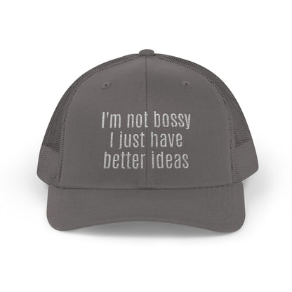 I'm not bossy i just have better ideas Snapback Cap, Red Cap for Casual Style, Gift for Foodies, Summer Accessory, Weekend Brunch Wear