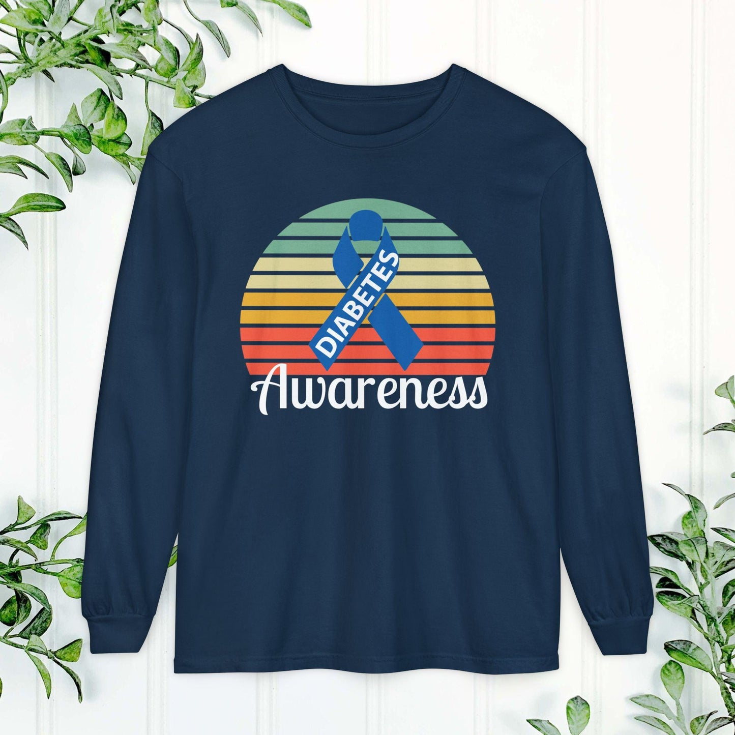 Diabetes Awareness Long Sleeve Shirt, Diabetes Shirt, Sports Team Spirit, Health Gear, Gift for Supporters, T1D awareness, T1D Support