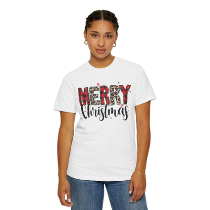 Merry Christmas Garment-Dyed T-Shirt, Unisex Holiday Tee, Festive Apparel, Christmas Gift, Cozy Casual Wear