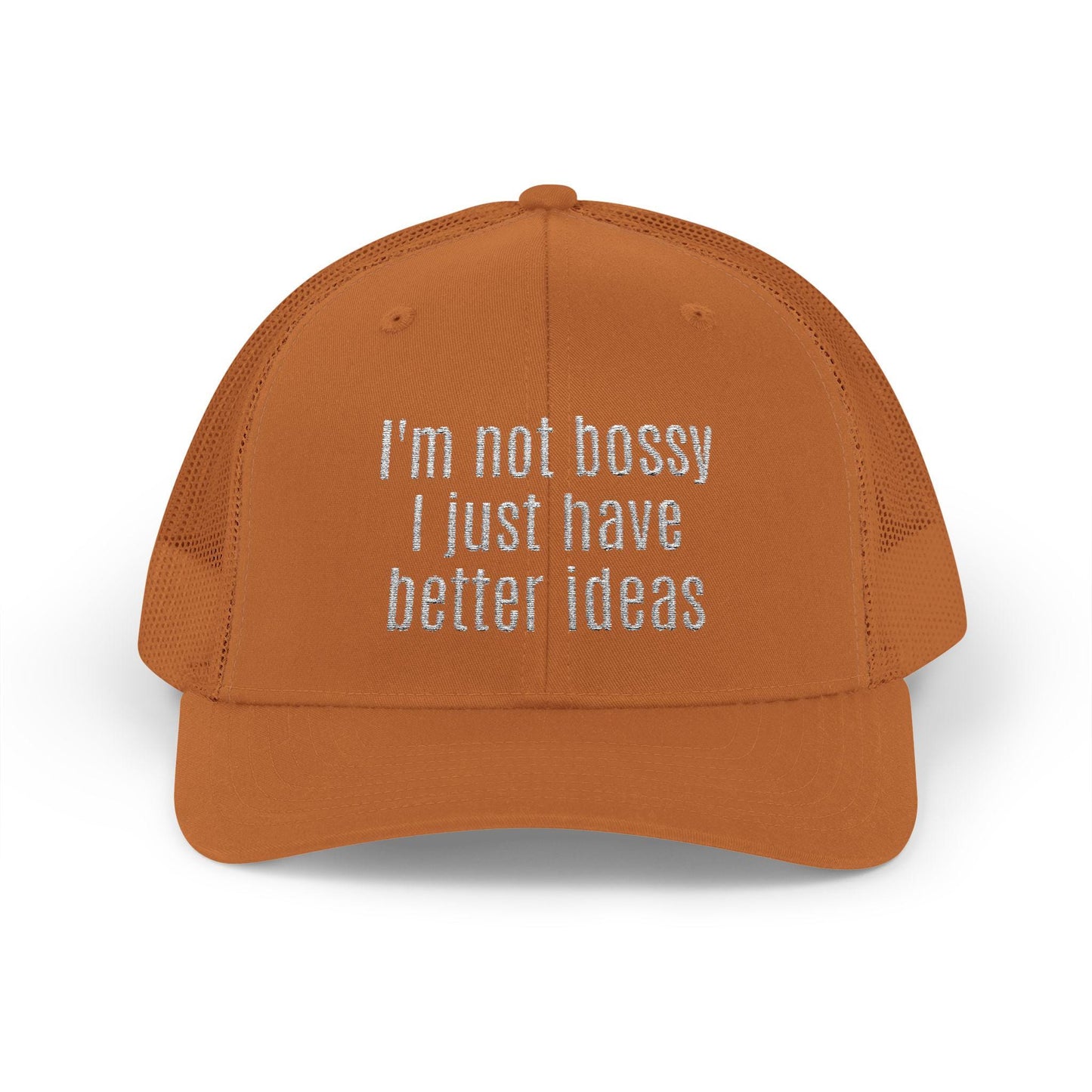 I'm not bossy i just have better ideas Snapback Cap, Red Cap for Casual Style, Gift for Foodies, Summer Accessory, Weekend Brunch Wear