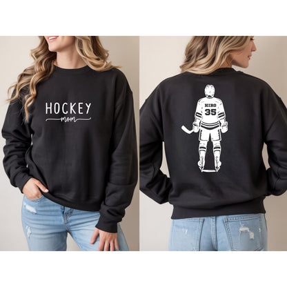 Personalized Hockey Mom Crewneck Sweatshirt, Sports Apparel, Gift for Hockey Moms, Winter Fashion, Layering Piece, Game Day Outfit