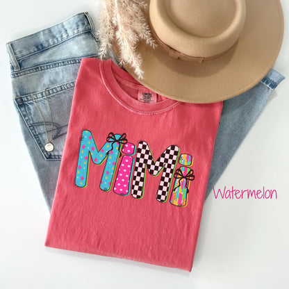 Colorful 'Mimi' T-Shirt, Fun Family Gift, Casual Wear, Birthday Celebration Tee, Personalized Summer Style, Christmas gift for Mimi