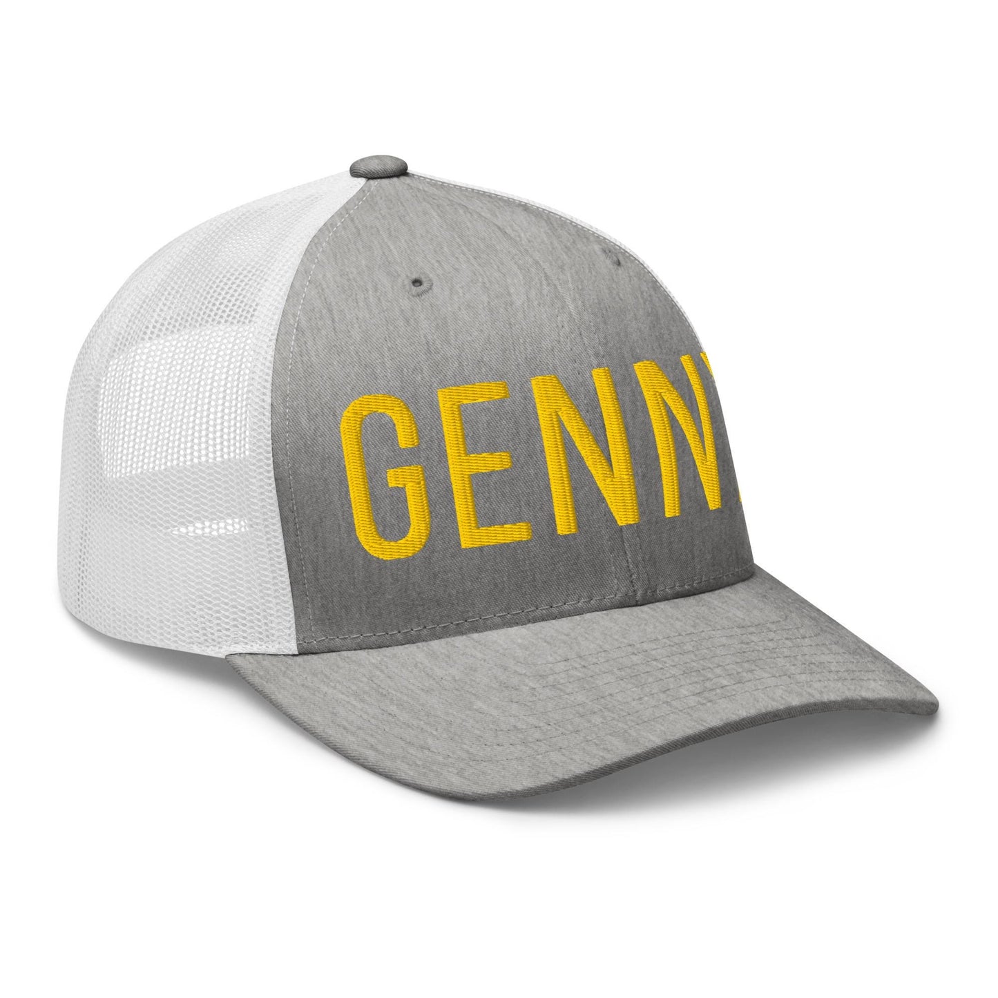 Embroidered Trucker Cap. Puff embroidery. GENNY hat