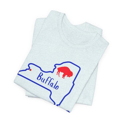 Buffalo Short Sleeve Tee, Fun Buffalo Fan Shirt, Game Day T-Shirt, Sports Apparel, Unisex Sports Tee, Perfect Gift for Football Fans