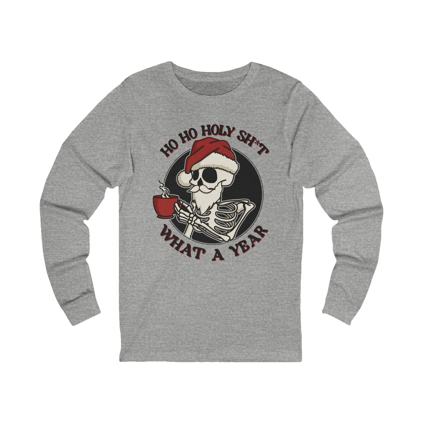 Funny Holiday Skeleton Tee, Skeleton Long Sleeve Shirt, Christmas Humor Top, Unisex Gift, Casual Wear, Unique Holiday Apparel