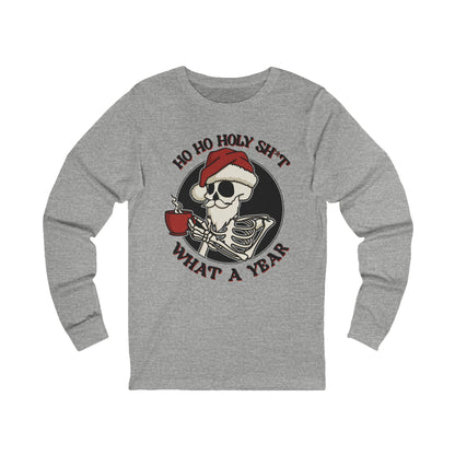 Funny Holiday Skeleton Tee, Skeleton Long Sleeve Shirt, Christmas Humor Top, Unisex Gift, Casual Wear, Unique Holiday Apparel