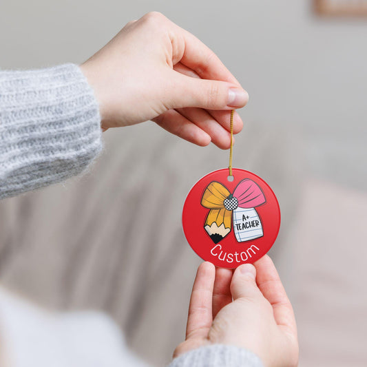 Custom Teacher Ornament, Personalized Holiday Decor, Gift for Educators, Classroom Decoration, Teacher Appreciation