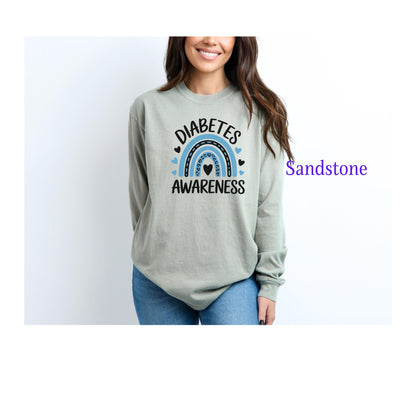 Diabetes Awareness Long Sleeve T-Shirt, Diabetes Support and Advocacy, Fundraiser Events, Gifts, Awareness Campaigns, Support, JD1, T1D