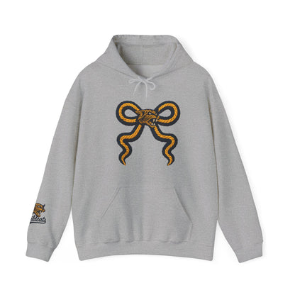Faux stitching WILDCAT Hooded Sweatshirt with Unique Snake Design, Perfect for Casual Wear, Gift Ideas, Streetwear, and Cozy Days