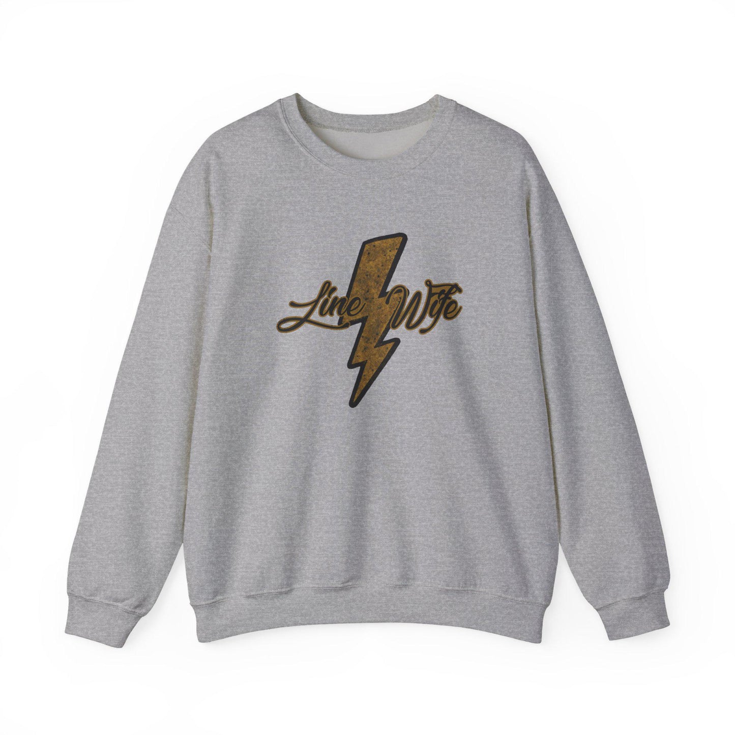 Line Wife Lightning Bolt Crewneck Sweatshirt - Unisex Heavy Blend, Cozy Pullover, Casual Wear, Gift for Him/Her, Everyday Comfort