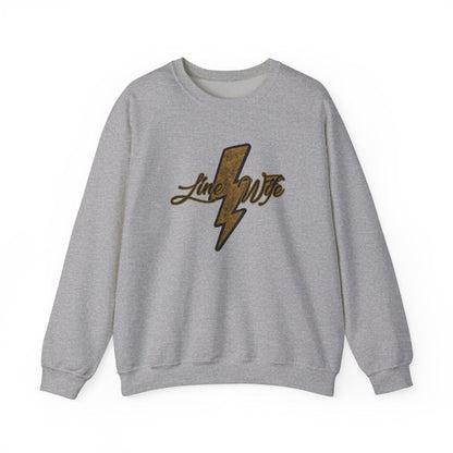 Line Wife Lightning Bolt Crewneck Sweatshirt - Unisex Heavy Blend, Cozy Pullover, Casual Wear, Gift for Him/Her, Everyday Comfort