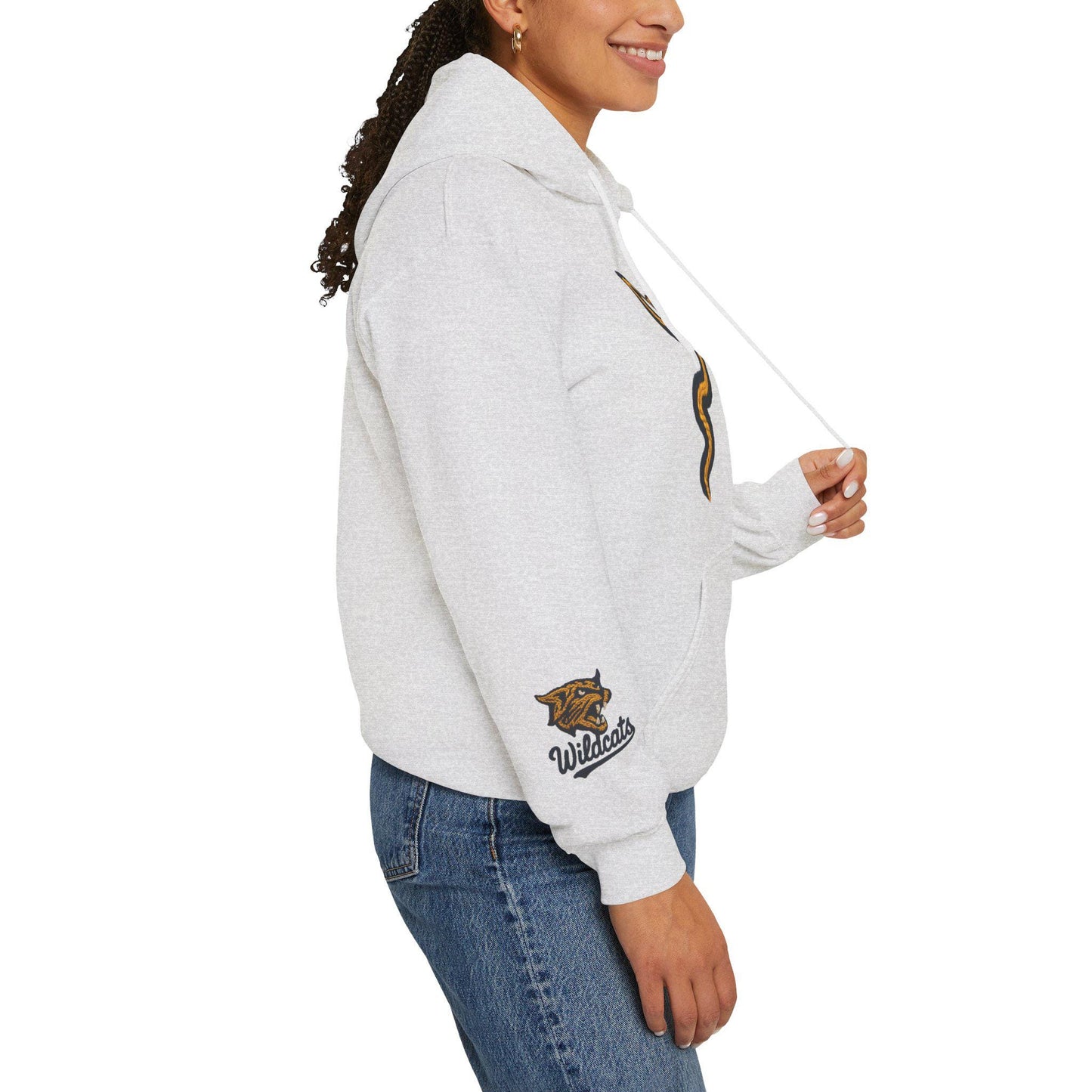 Faux stitching WILDCAT Hooded Sweatshirt with Unique Snake Design, Perfect for Casual Wear, Gift Ideas, Streetwear, and Cozy Days