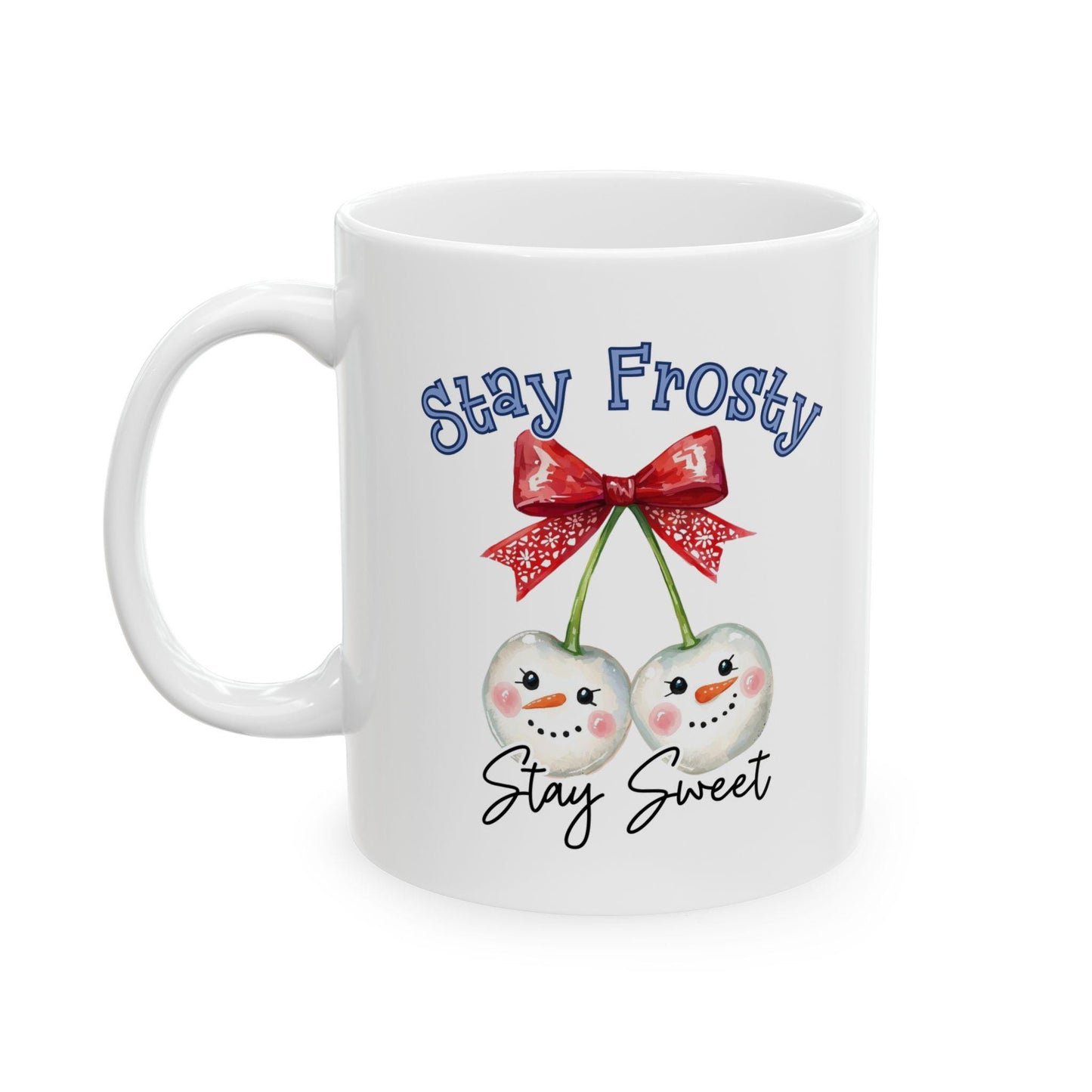 Frosty Ceramic Coffee Mug, Cute Gift for Friends, Stay Spooky Mug, Halloween Decor, Cute Coffee Cup, White elephant gift