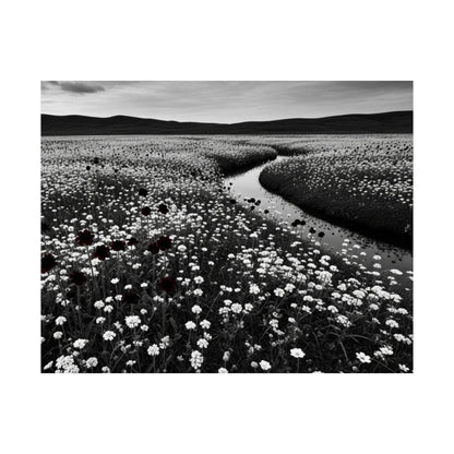Monochrome Landscape Poster: Minimalist Nature Art Print