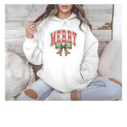 Merry Holiday Hoodie, Festive Sweatshirt, Christmas Gift, Winter Apparel, Cozy Clothing, Unisex Sweater