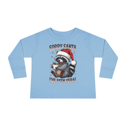 Toddler Long Sleeve Tee, Funny Christmas Tee, Holiday Apparel, Kids' Gift, Cute Santa Shirt, Feral Animal Tee