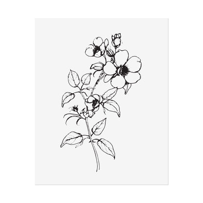 Floral Sketch Print: Minimalist Botanical Wall Art