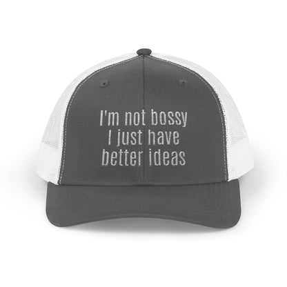 I'm not bossy i just have better ideas Snapback Cap, Red Cap for Casual Style, Gift for Foodies, Summer Accessory, Weekend Brunch Wear