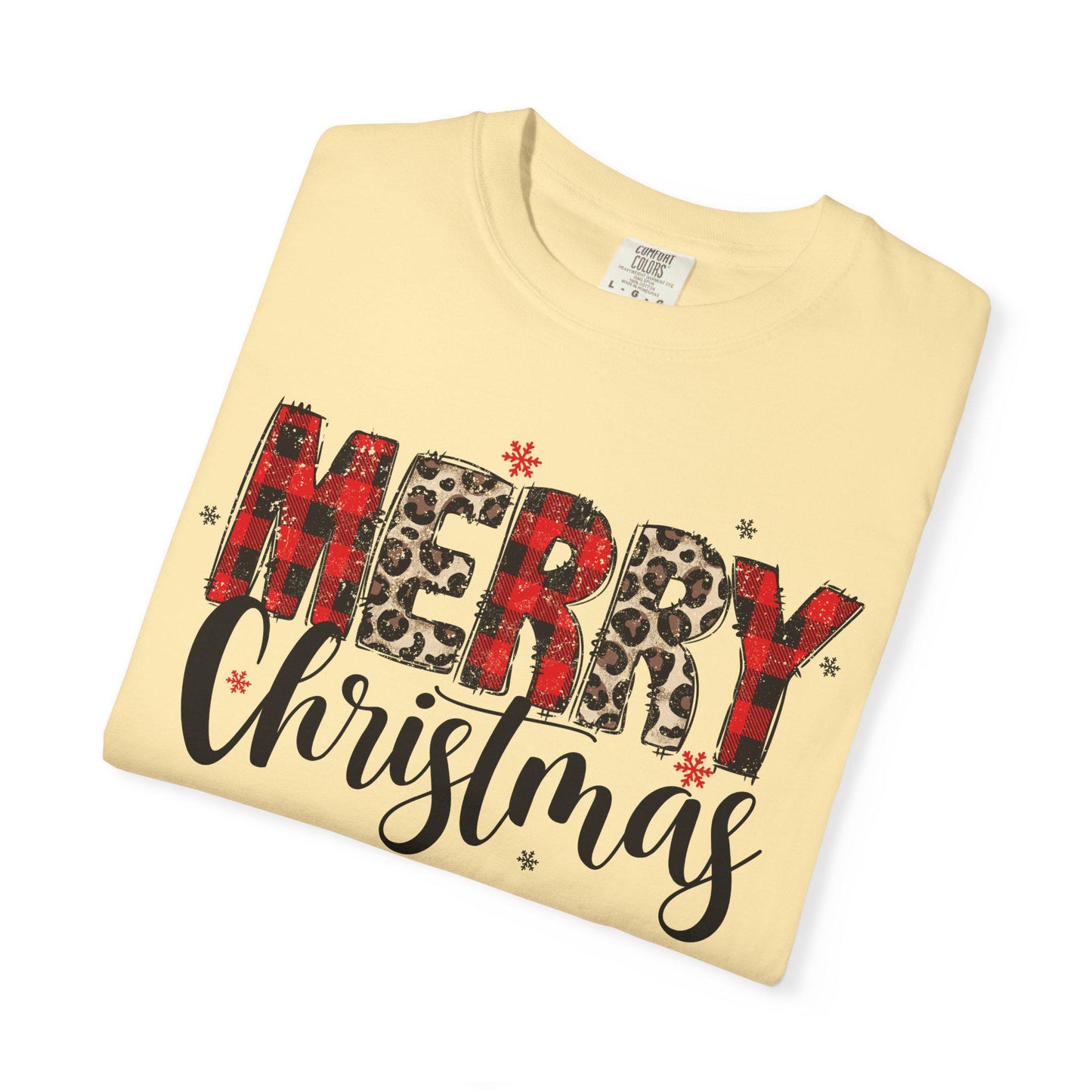 Merry Christmas Garment-Dyed T-Shirt, Unisex Holiday Tee, Festive Apparel, Christmas Gift, Cozy Casual Wear