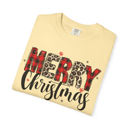 Merry Christmas Garment-Dyed T-Shirt, Unisex Holiday Tee, Festive Apparel, Christmas Gift, Cozy Casual Wear