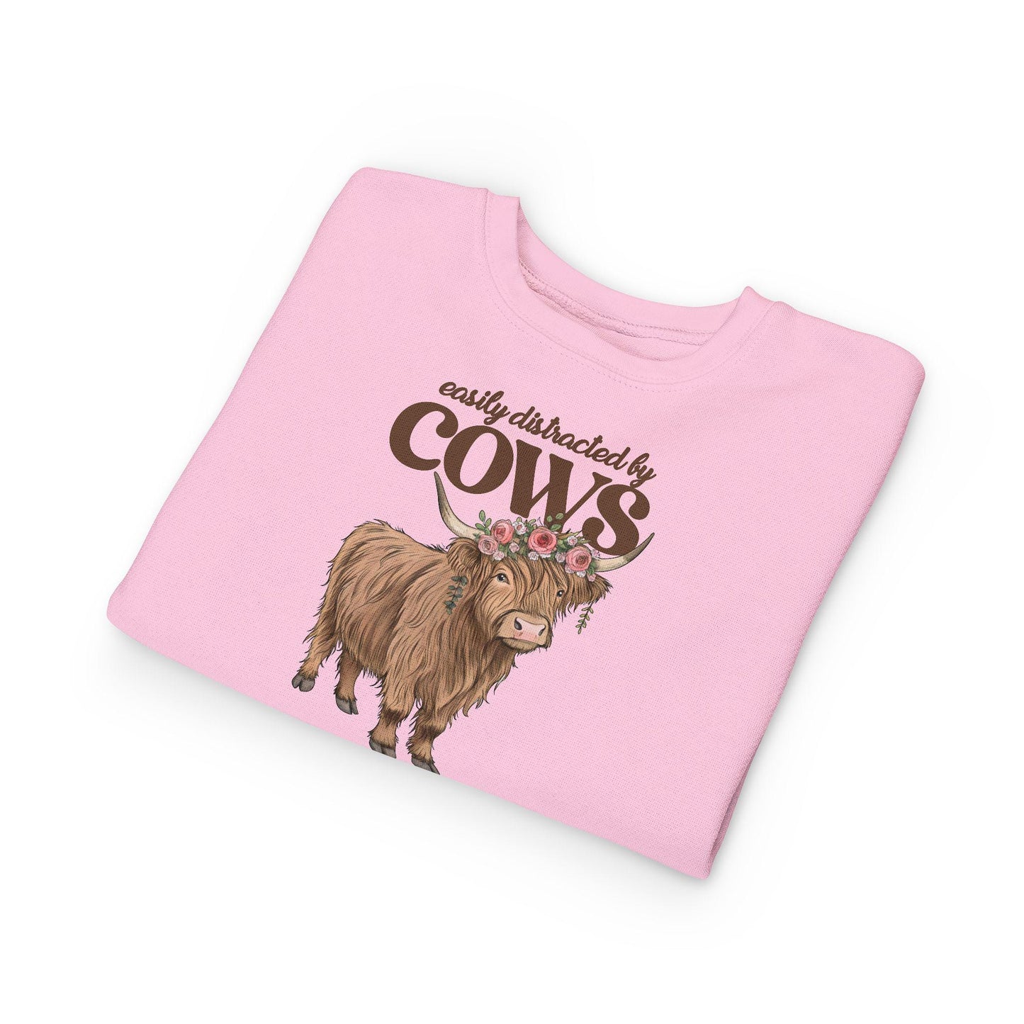 Cute Highland Cow Toddler Sweatshirt, Cow Lover Gift, Cute Kids Sweatshirt, Animal Themed Clothing, Baby Shower Gift, Farm Animal Apparel