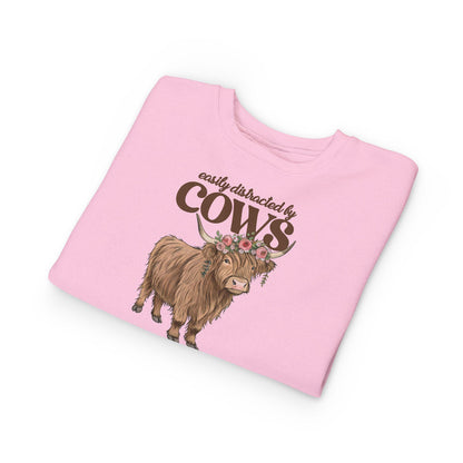 Cute Highland Cow Toddler Sweatshirt, Cow Lover Gift, Cute Kids Sweatshirt, Animal Themed Clothing, Baby Shower Gift, Farm Animal Apparel