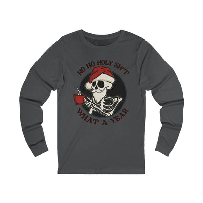 Funny Holiday Skeleton Tee, Skeleton Long Sleeve Shirt, Christmas Humor Top, Unisex Gift, Casual Wear, Unique Holiday Apparel