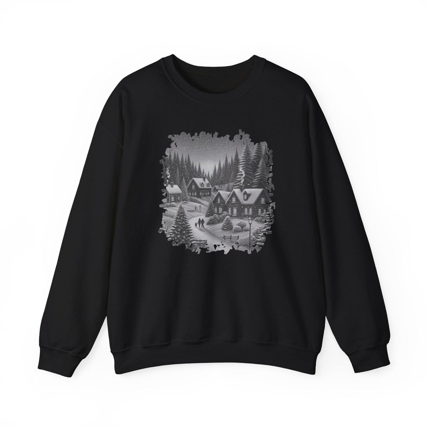 Cozy Winter Village Sweatshirt, Winter Vibe,  Gift for Nature Lovers, Holidays, Cozy Homewear, Christmas sweater